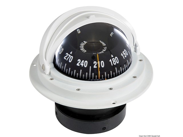 Bussola Riviera 4" con coperchio bianca/nera rosa frontale