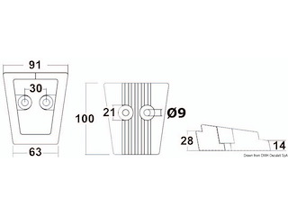 Anodo alluminio piede Volvo SX/DPS