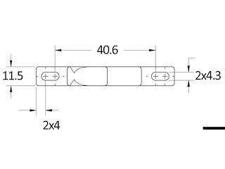 Chiusura a spinta con gancio Grabber 40,6 mm nero