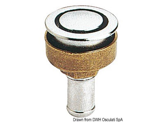 Sfiato ottone cromato 20 mm dritto