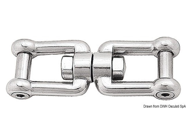 Girella inox grillo/grillo con perno a filo 10 mm