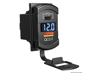 Doppia presa USB A+C e Voltmetro 12/24V