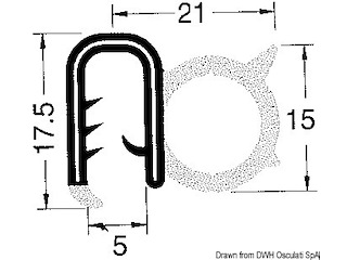 Profilo PVC per bordare nero 50 m