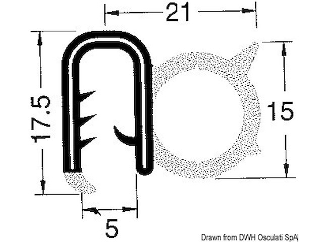Profilo PVC per bordare nero 50 m