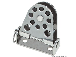 Bozzello verticale pivotante Ø mm 28 per cime mm 4