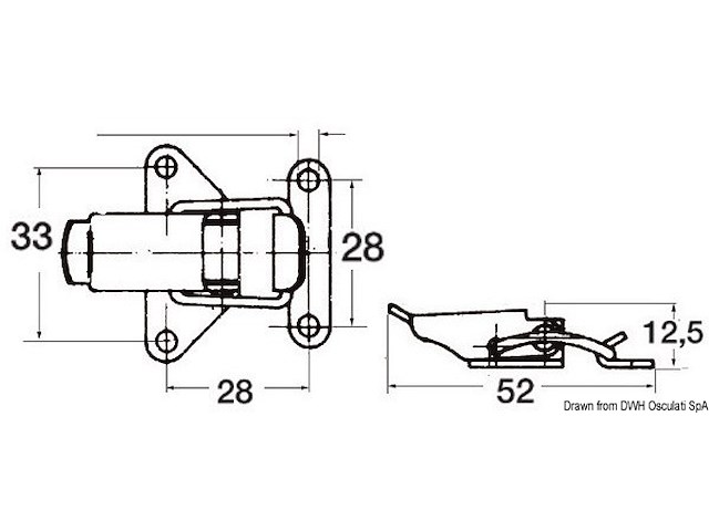Chiusura a leva inox 52mm