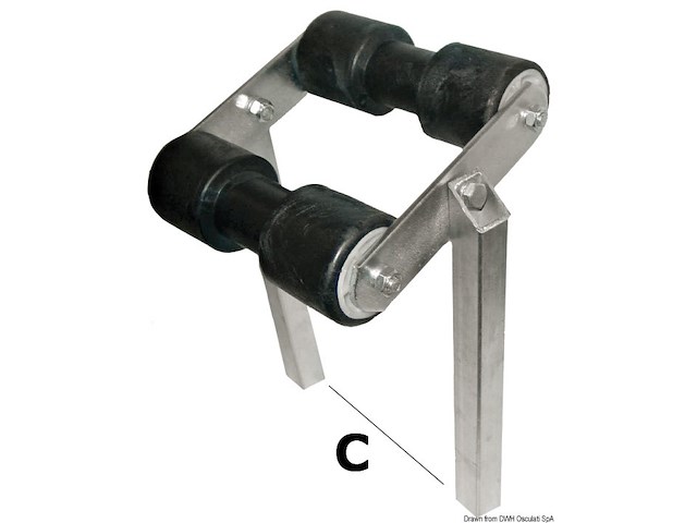Rullo basculante centrale tubo 30 x 30 mm