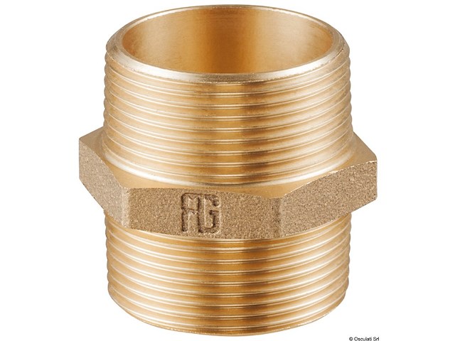 Niples doppio in bronzo M-M 2"