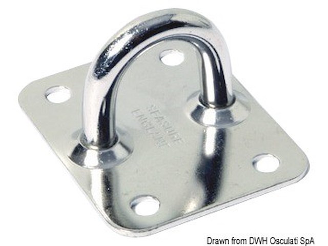 Piastra con anello inox 50x40 mm