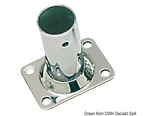 Basetta rettangolare inox 90° 25 mm