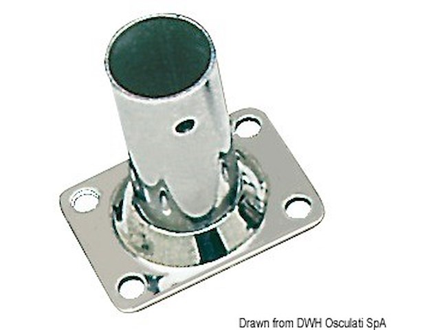 Basetta rettangolare inox 90° 25 mm