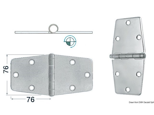 Cerniera inox 152x76 mm