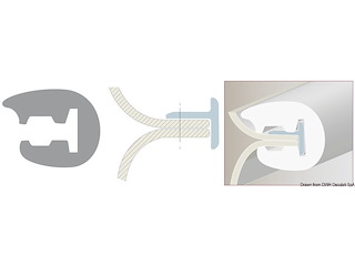 Profilo parabordo PVC 33 x 30 mm nero