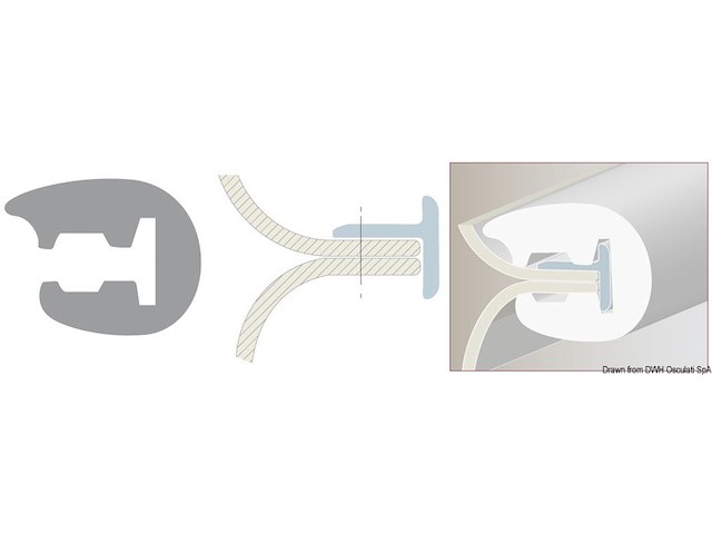 Profilo parabordo PVC 33 x 30 mm nero