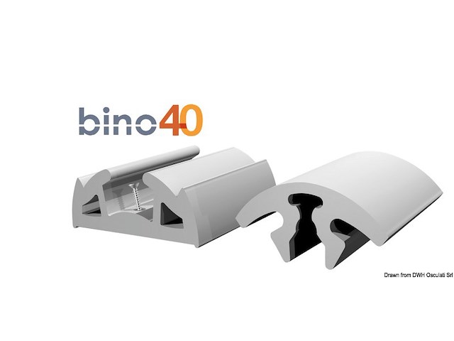 Profilo parabordo BINO 40 grigio - 12 mt