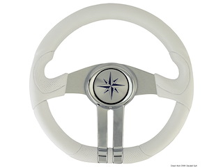 Volante bianco razze argento/cromo