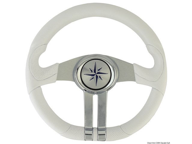 Volante bianco razze argento/cromo