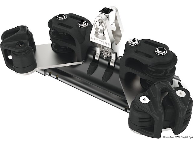 Carrello randa 1 supporto verticale pulegge doppie con strozzatore