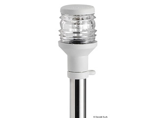 Asta inox con fanale plastica bianca