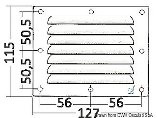 Griglia areazione inox 115 x 127 mm