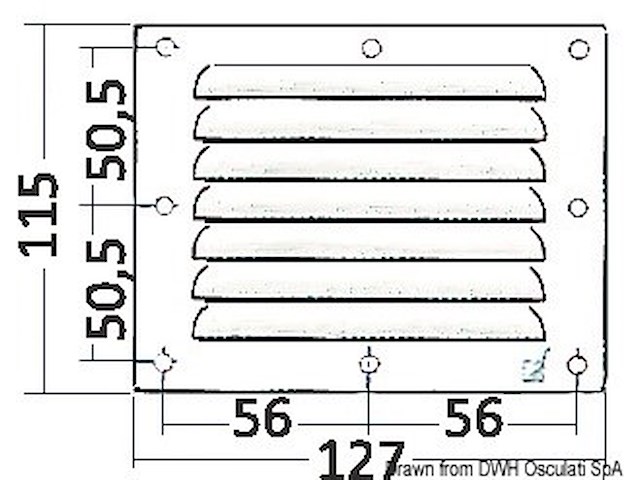 Griglia areazione inox 115 x 127 mm