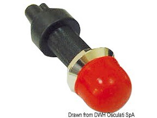 Pulsante stagno rosso in ottone