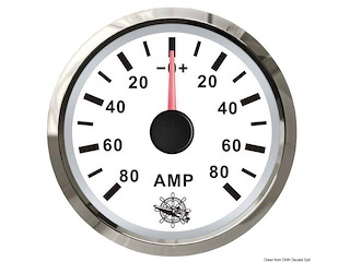 Amperometro con shunt 80 A bianco/lucida