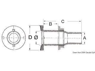 Scarico a mare inox 1" 1/4 x 39 mm