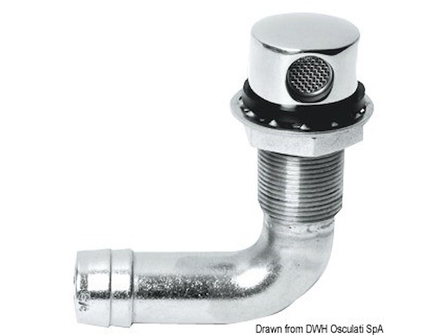 Sfiato inox 90° 19 mm