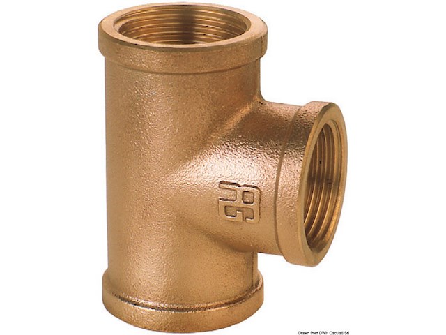 Raccordo a "T" in bronzo  F-F-F da 1"1/4