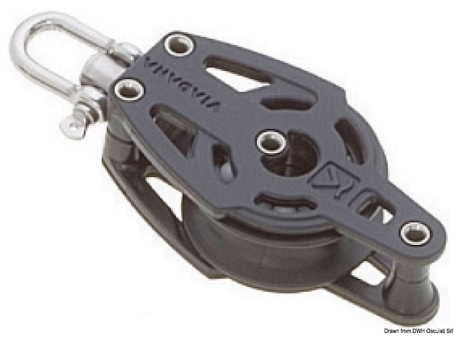 Bozzello 1 puleggia girevole bloccabile arricavo A