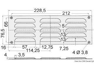 Griglia areazione 76 x 229 mm + antizanzare