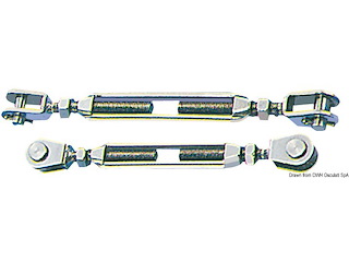 Tenditore inox 16 mm due forcelle fisse