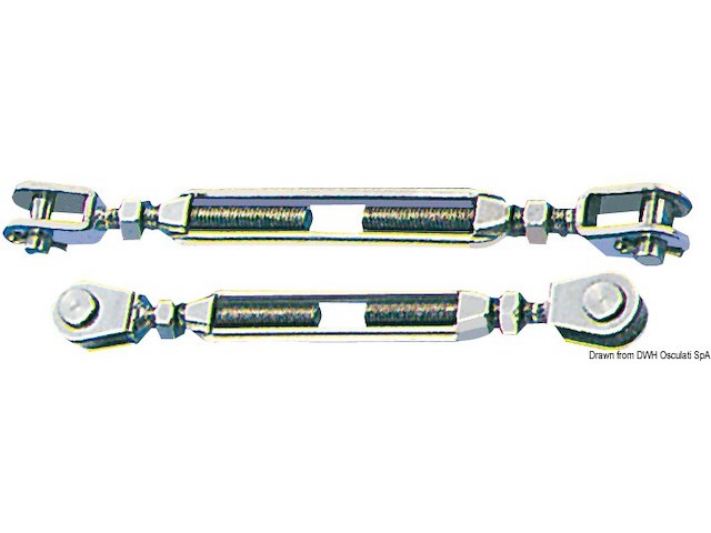 Tenditore inox 16 mm due forcelle fisse