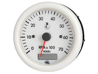 Contagiri 2/4 tempi 12 V bianco con contaore