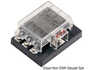 Box per 6 fusibili lamellari