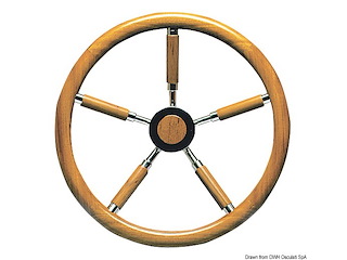 Timone inox e legno 400 mm