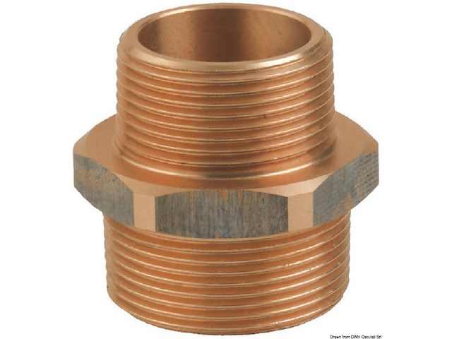 Niples doppio ridotto in bronzo M-M 2" x 1"1/2