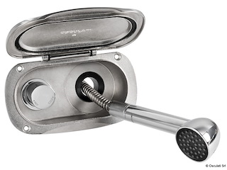 Box doccia Elissa inox con doccia tubo Nylon 4 m