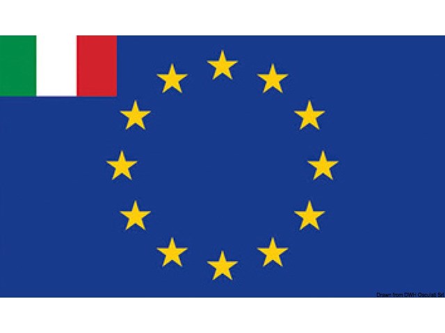 Bandiera Europa + Italia 30 x 45 cm