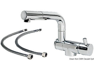 Miscelatore doppio snodo abbattibile