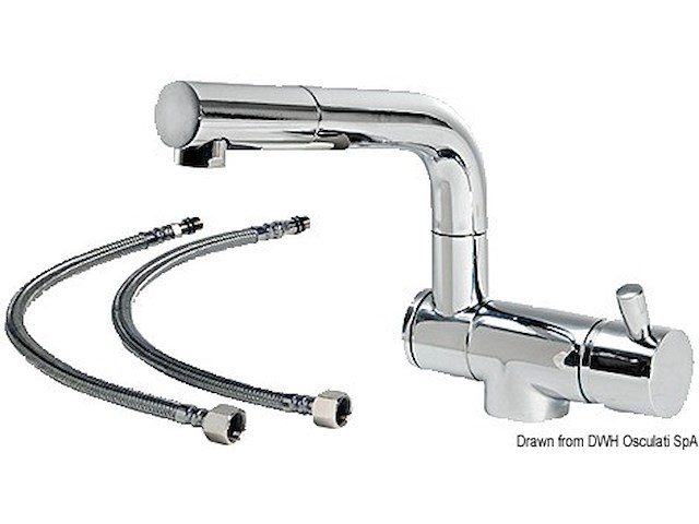 Miscelatore doppio snodo abbattibile