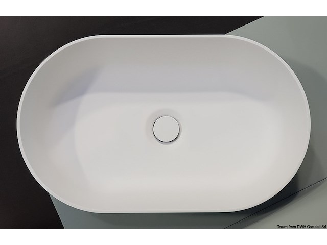 Lavello semiovale in Ocritech bianco 450x260