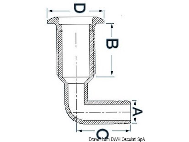 Scarico plastica 90° - 1" x 29-32 mm