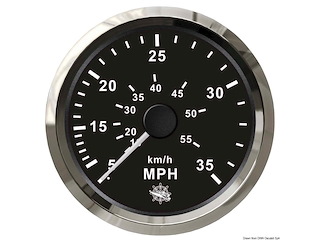 Spidometro Pitot 0-35 MPH nero/lucida