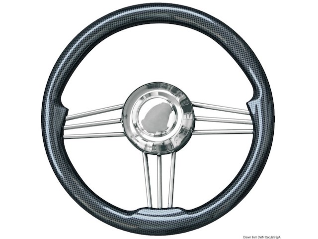 Volante inox+carbonio 350 mm