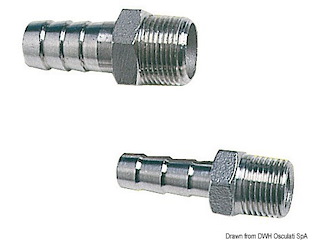 Portagomma maschio inox 1" 1/2 x 40 mm