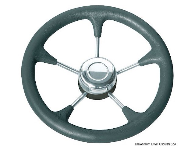 Volante poliuretano nero con raccordo