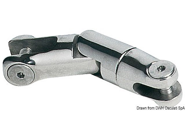 Attacco girevole inox 2 snodi 9/10 mm