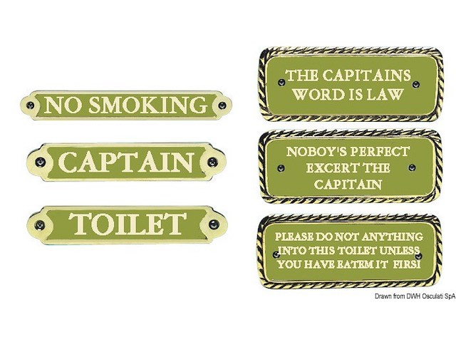 Targhetta bronzo CAPTAIN'S WORD IS LAW